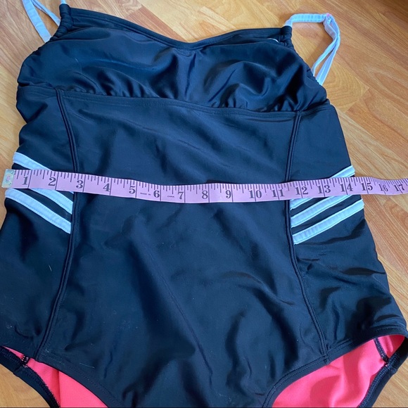 Adidas One Piece 3 Stripe Swimsuit Bathing Suit - Picture 13 of 14